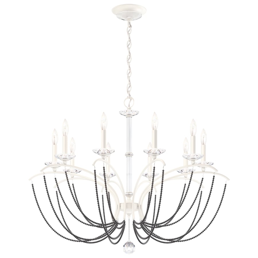 Schonbek Priscilla 10 Light 36" Wide Crystal Chandelier with Dark Grey Pearl Beads