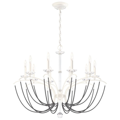 Schonbek Priscilla 10 Light 36" Wide Crystal Chandelier with Dark Grey Pearl Beads