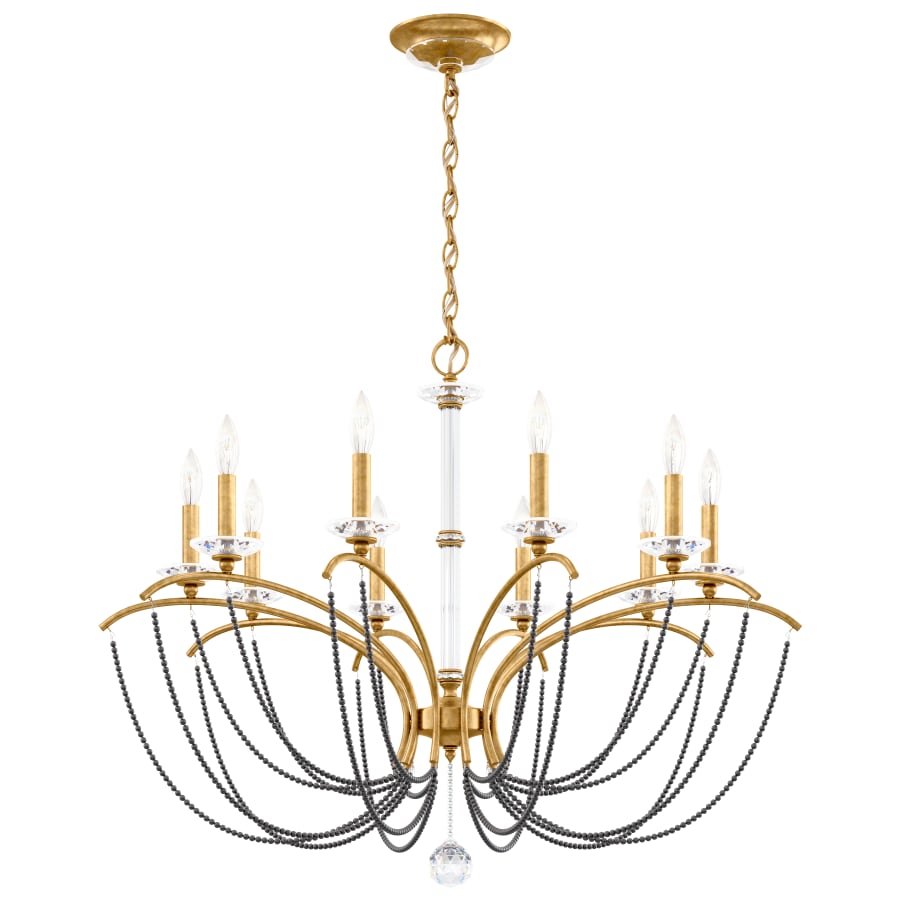 Schonbek Priscilla 10 Light 36" Wide Crystal Chandelier with Dark Grey Pearl Beads