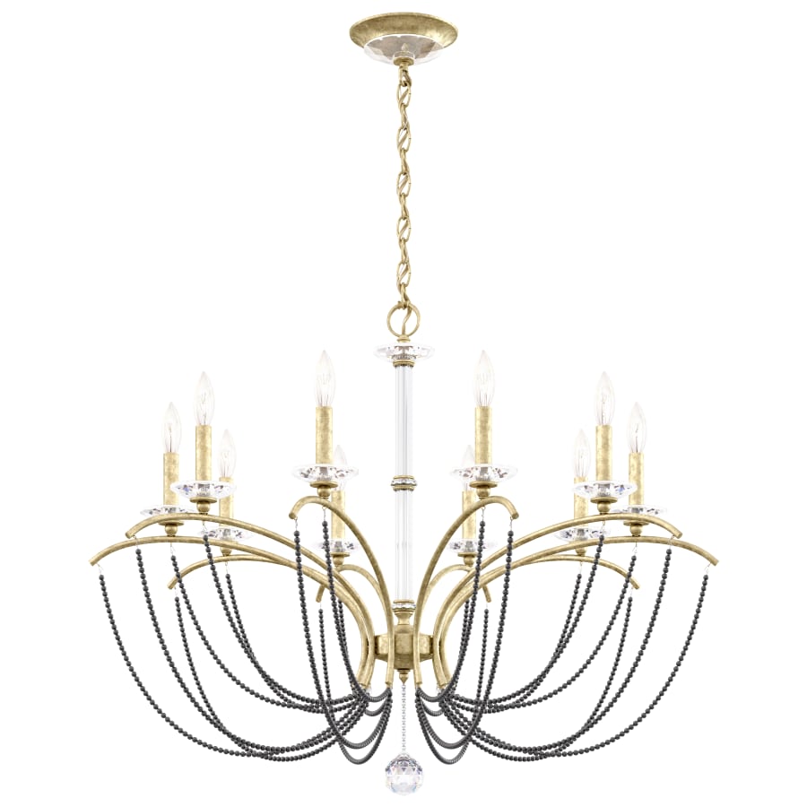 Schonbek Priscilla 10 Light 36" Wide Crystal Chandelier with Dark Grey Pearl Beads