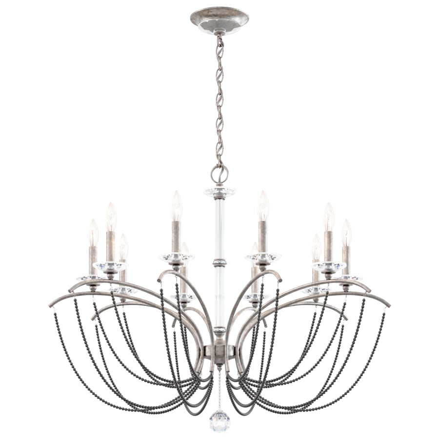Schonbek Priscilla 10 Light 36" Wide Crystal Chandelier with Dark Grey Pearl Beads