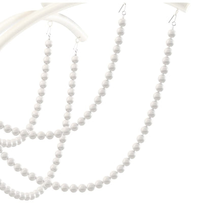 Schonbek Priscilla 10 Light 36" Wide Crystal Chandelier with White Pearl Beads