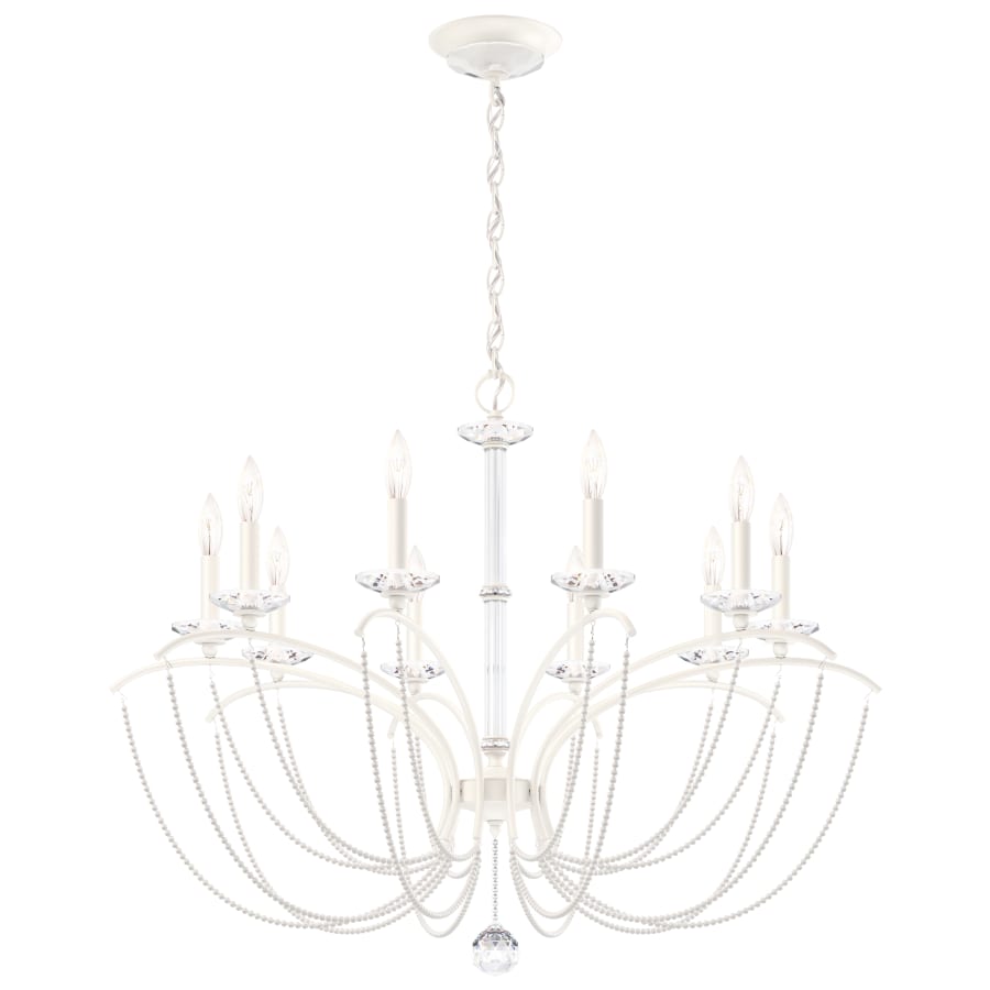 Schonbek Priscilla 10 Light 36" Wide Crystal Chandelier with White Pearl Beads