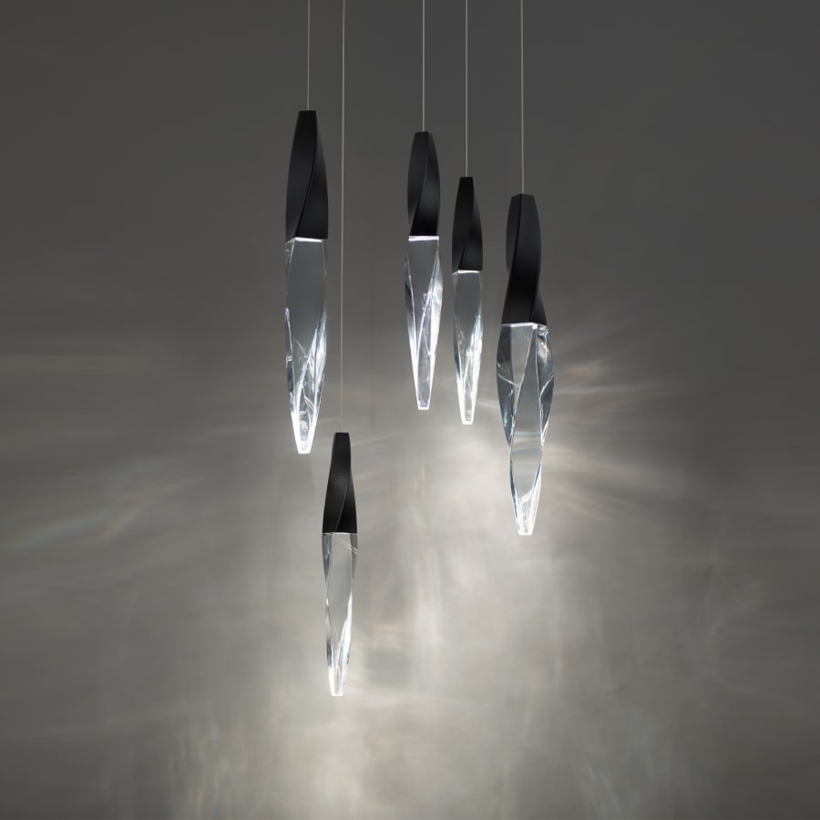 Schonbek Beyond Kindjal 5 Light 17" Wide Switchable Color Temperature LED Optic Crystal Multi Pendant