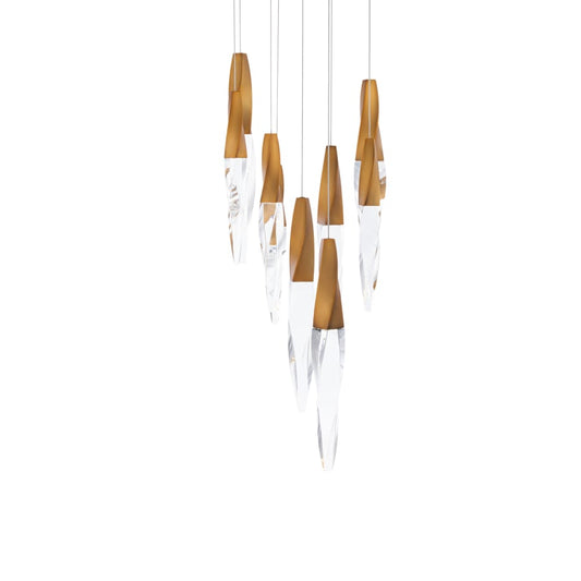 Schonbek Beyond Kindjal 9 Light 17" Wide Switchable Color Temperature LED Optic Crystal Multi Pendant