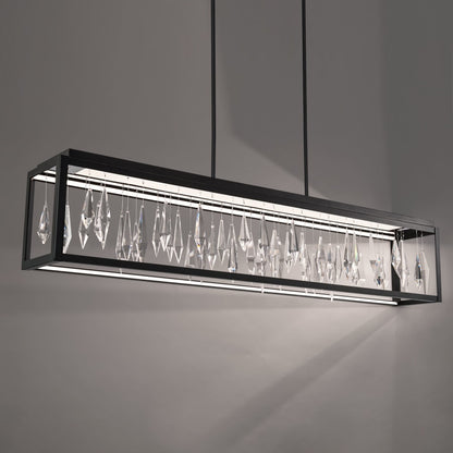 Schonbek Beyond Mirage 54" Wide Switchable Color Temperature LED Crystal Linear Pendant