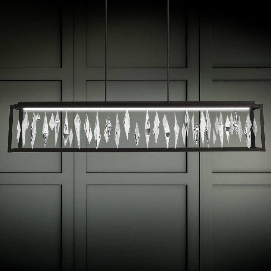 Schonbek Beyond Mirage 54" Wide Switchable Color Temperature LED Crystal Linear Pendant