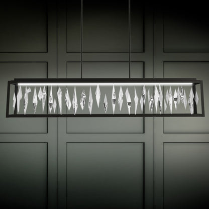 Schonbek Beyond Mirage 54" Wide Switchable Color Temperature LED Crystal Linear Pendant