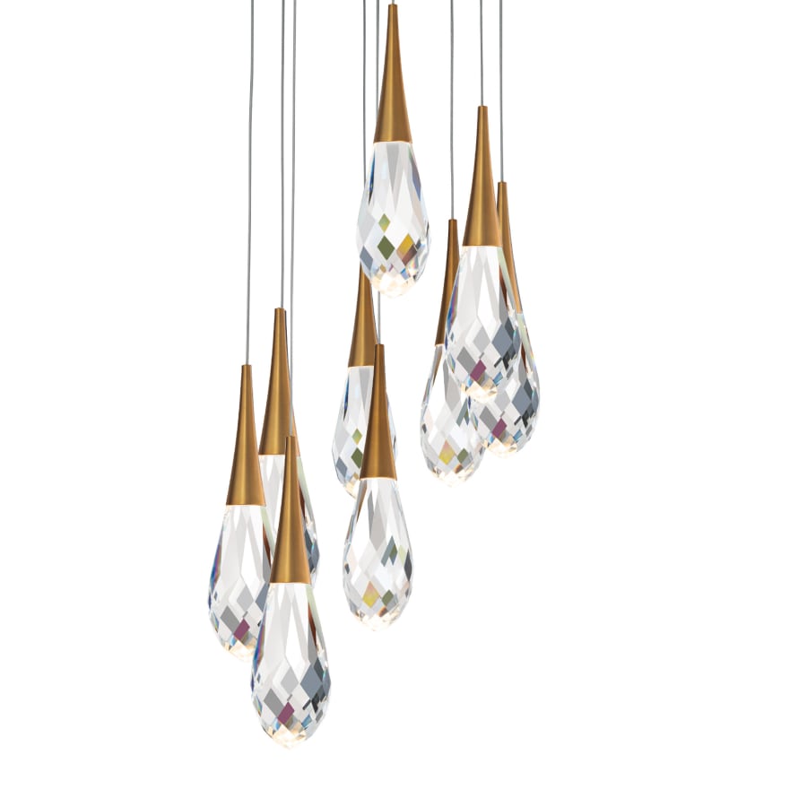 Schonbek Beyond Hibiscus 9 Light 17" Wide Switchable Color Temperature LED Faceted Crystal Multi Pendant Light