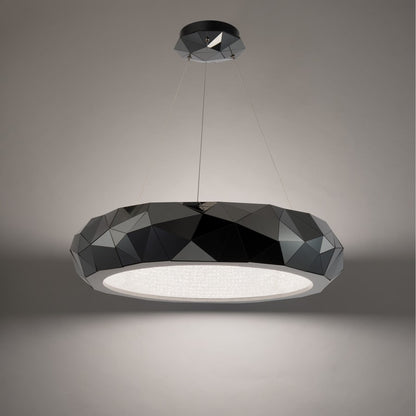 Schonbek Beyond Mosaic 31" Wide Switchable Color Temperature LED Crystal Accented Drum Pendant