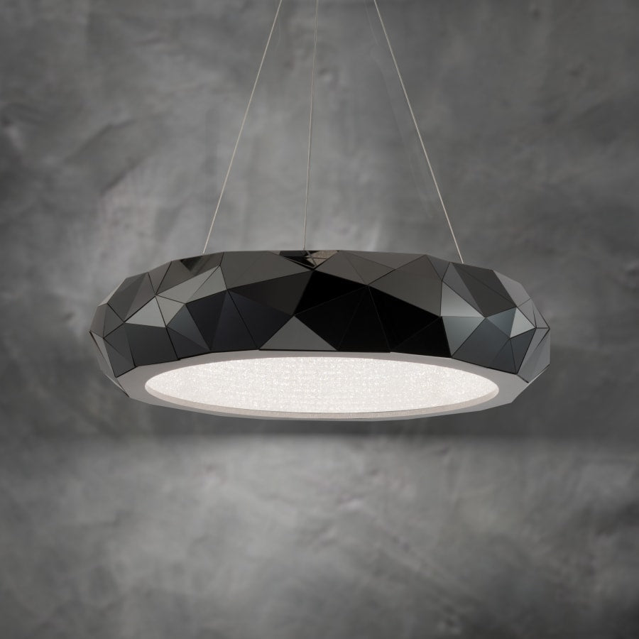 Schonbek Beyond Mosaic 31" Wide Switchable Color Temperature LED Crystal Accented Drum Pendant
