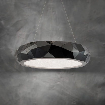Schonbek Beyond Mosaic 31" Wide Switchable Color Temperature LED Crystal Accented Drum Pendant
