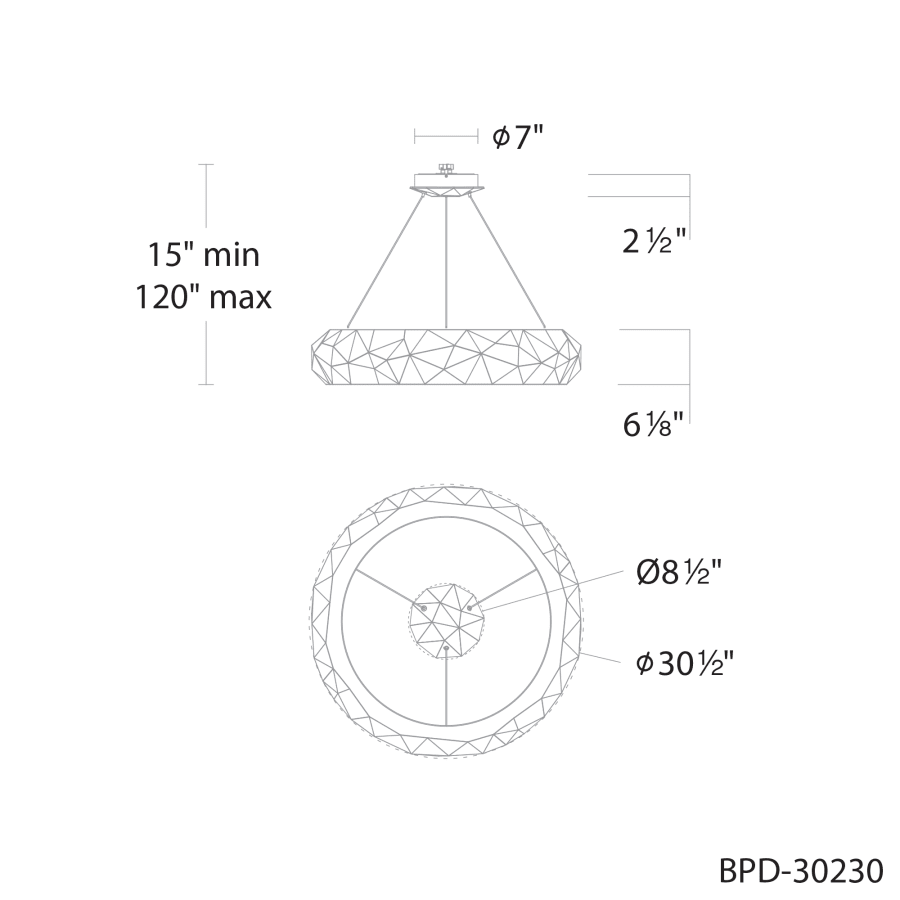 Schonbek Beyond Mosaic 31" Wide Switchable Color Temperature LED Crystal Accented Drum Pendant