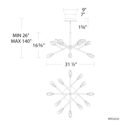 Schonbek Beyond Synapse 32" Wide LED Crystal Pendant