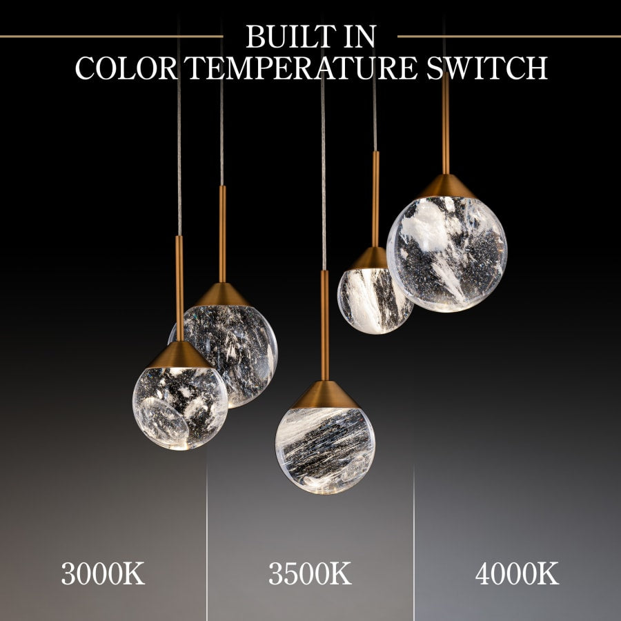 Schonbek Beyond Quest 17" Wide LED Crystal Multi Light Pendant with Clear Optic Haze Crystal