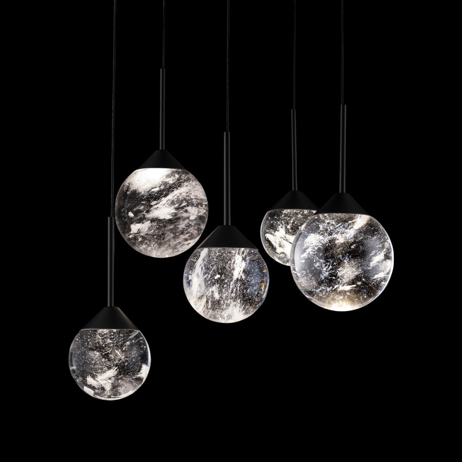 Schonbek Beyond Quest 17" Wide LED Crystal Multi Light Pendant with Clear Optic Haze Crystal