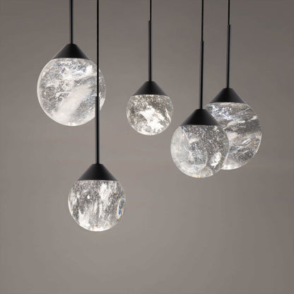 Schonbek Beyond Quest 17" Wide LED Crystal Multi Light Pendant with Clear Optic Haze Crystal