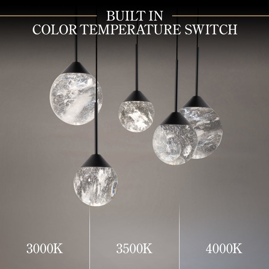Schonbek Beyond Quest 17" Wide LED Crystal Multi Light Pendant with Clear Optic Haze Crystal