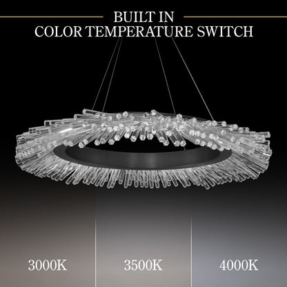 Schonbek Beyond Benediction 37" Wide LED Crystal Ring Chandelier with Clear Optic Crystal