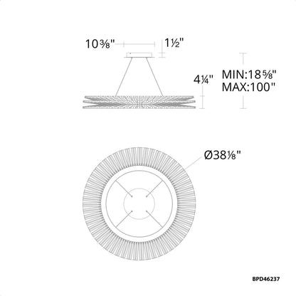 Schonbek Beyond Benediction 37" Wide LED Crystal Ring Chandelier with Clear Optic Crystal