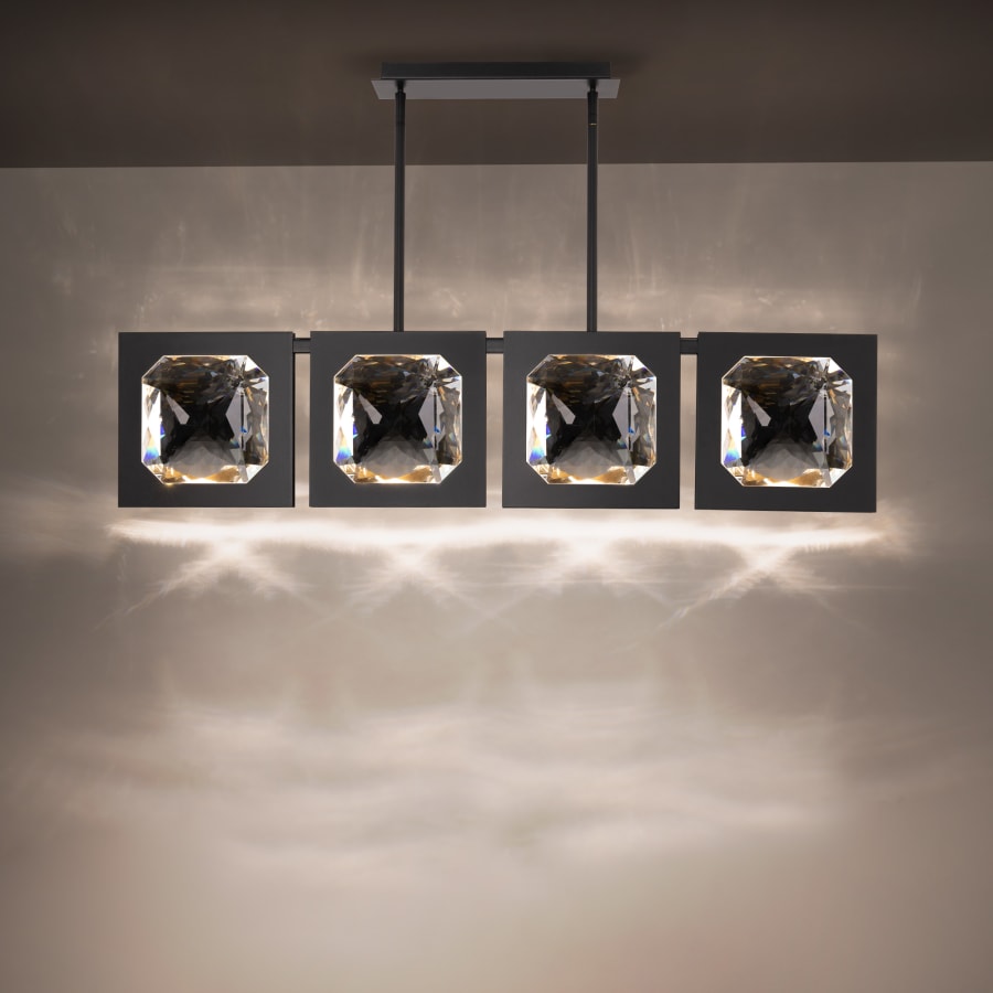 Schonbek Beyond Enchante 43" Wide LED Crystal Linear Pendant with Clear Optic Haze Crystal