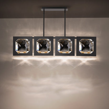 Schonbek Beyond Enchante 43" Wide LED Crystal Linear Pendant with Clear Optic Haze Crystal