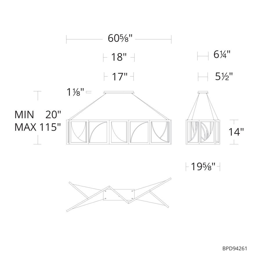 Schonbek Beyond Luna 61" Wide LED Crystal Linear Pendant