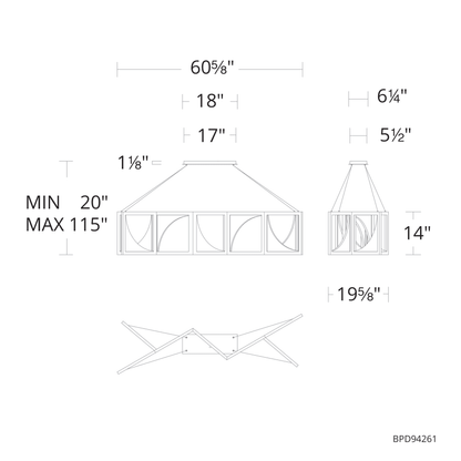 Schonbek Beyond Luna 61" Wide LED Crystal Linear Pendant