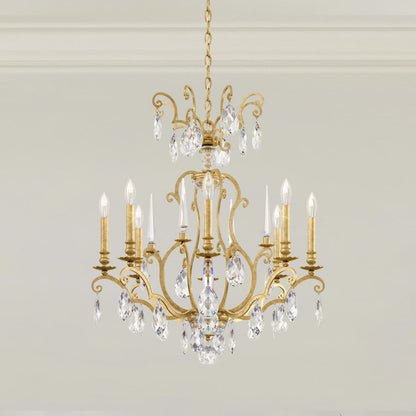 Schonbek Renaissance Nouveau 8 Light 32" Wide Crystal Chandelier with Clear Heritage Crystal Accents