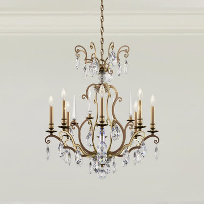 Schonbek Renaissance Nouveau 8 Light 32" Wide Crystal Chandelier with Clear Heritage Crystal Accents