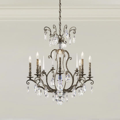 Schonbek Renaissance Nouveau 8 Light 32" Wide Crystal Chandelier with Clear Heritage Crystal Accents