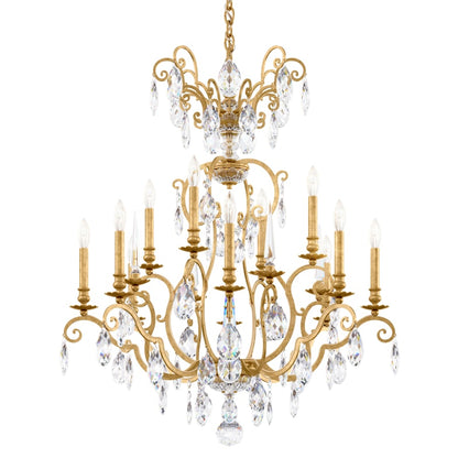Schonbek Renaissance Nouveau 12 Light 32" Wide Crystal Chandelier with Clear Heritage Crystal Accents