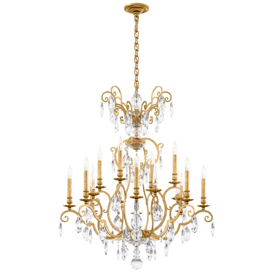 Schonbek Renaissance Nouveau 12 Light 32" Wide Crystal Chandelier with Clear Heritage Crystal Accents