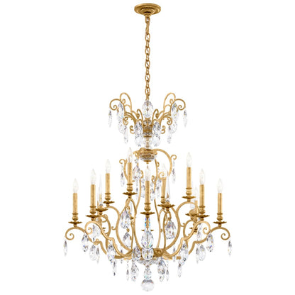 Schonbek Renaissance Nouveau 12 Light 32" Wide Crystal Chandelier with Clear Heritage Crystal Accents