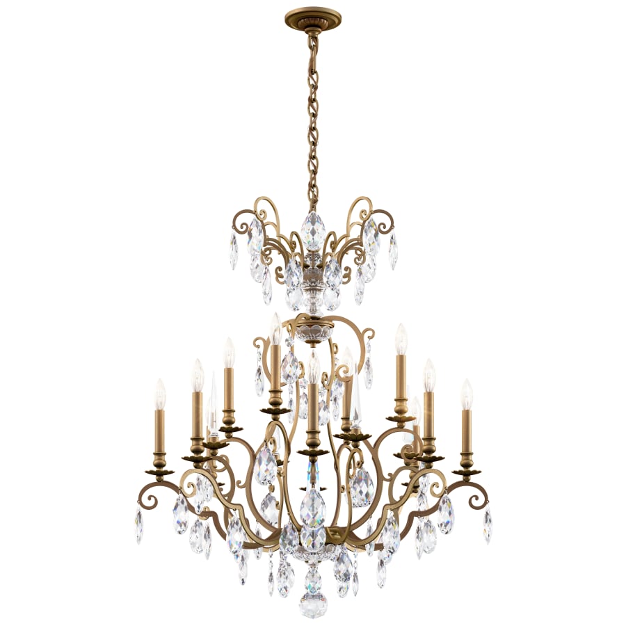 Schonbek Renaissance Nouveau 12 Light 32" Wide Crystal Chandelier with Clear Heritage Crystal Accents