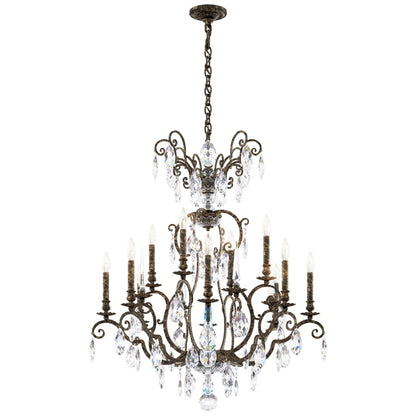 Schonbek Renaissance Nouveau 12 Light 32" Wide Crystal Chandelier with Clear Heritage Crystal Accents
