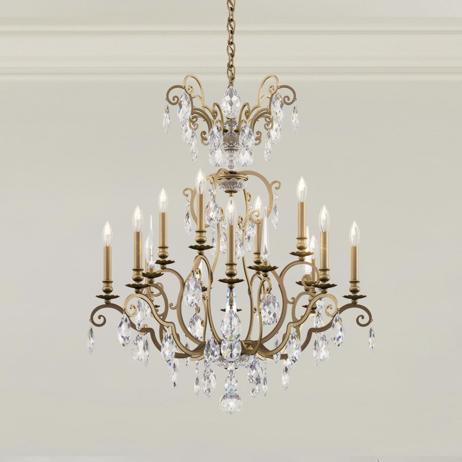 Schonbek Renaissance Nouveau 12 Light 32" Wide Crystal Chandelier with Clear Heritage Crystal Accents
