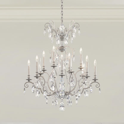 Schonbek Renaissance Nouveau 12 Light 32" Wide Crystal Chandelier with Clear Heritage Crystal Accents