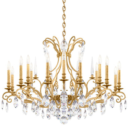 Schonbek Renaissance Nouveau 18 Light 40" Wide Crystal Chandelier with Clear Heritage Crystal Accents