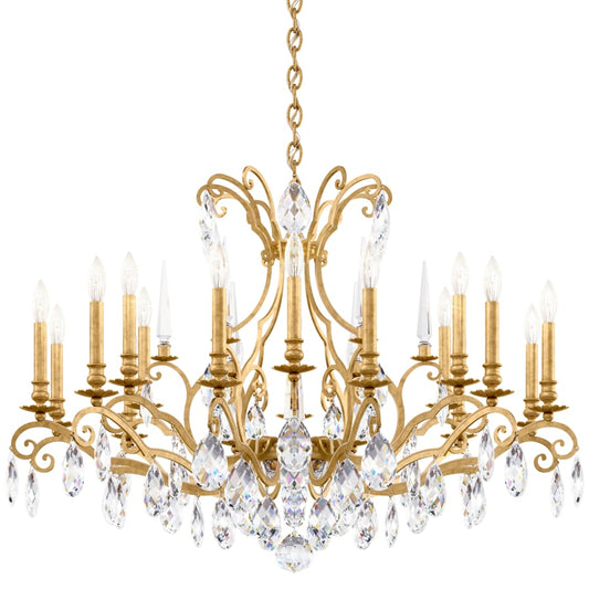 Schonbek Renaissance Nouveau 18 Light 40" Wide Crystal Chandelier with Clear Heritage Crystal Accents