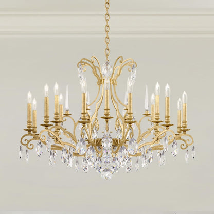 Schonbek Renaissance Nouveau 18 Light 40" Wide Crystal Chandelier with Clear Heritage Crystal Accents