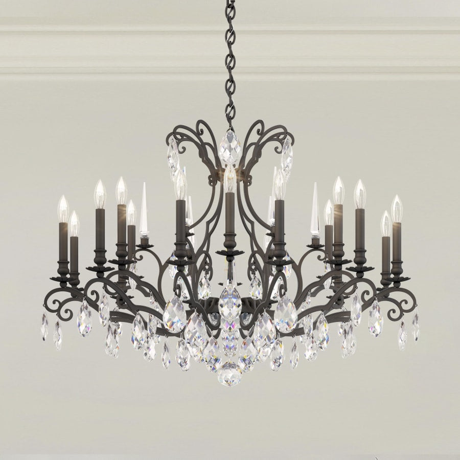 Schonbek Renaissance Nouveau 18 Light 40" Wide Crystal Chandelier with Clear Heritage Crystal Accents