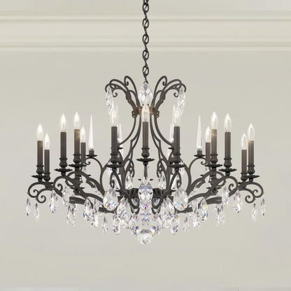 Schonbek Renaissance Nouveau 18 Light 40" Wide Crystal Chandelier with Clear Heritage Crystal Accents