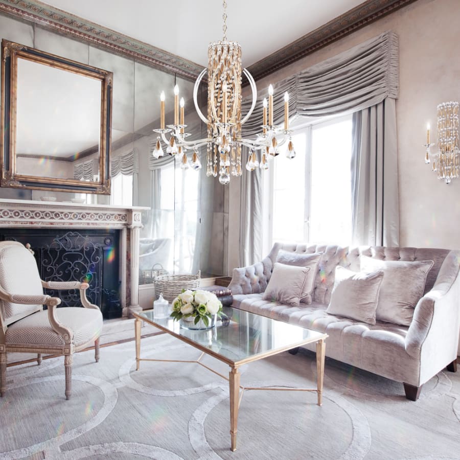 Schonbek Sarella 6 Light 25" Wide Crystal Chandelier with Heritage Crystals