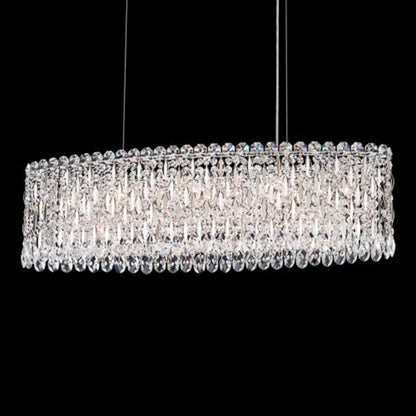 Schonbek Sarella 12 Light 36" Wide Crystal Linear Pendant with Heritage Crystals