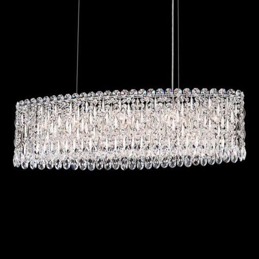 Schonbek Sarella 12 Light 36" Wide Crystal Linear Pendant with Heritage Crystals