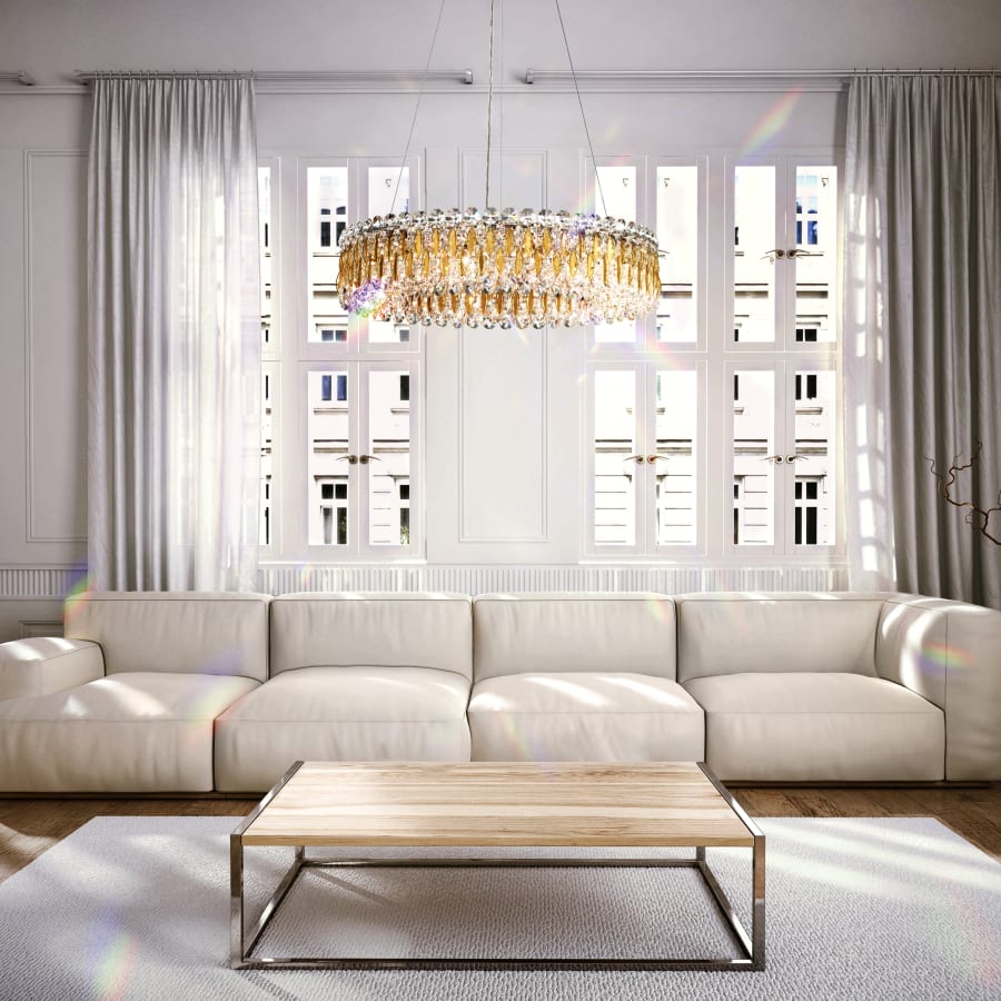 Schonbek Sarella 12 Light 24" Wide Crystal Pendant with Heritage Crystals