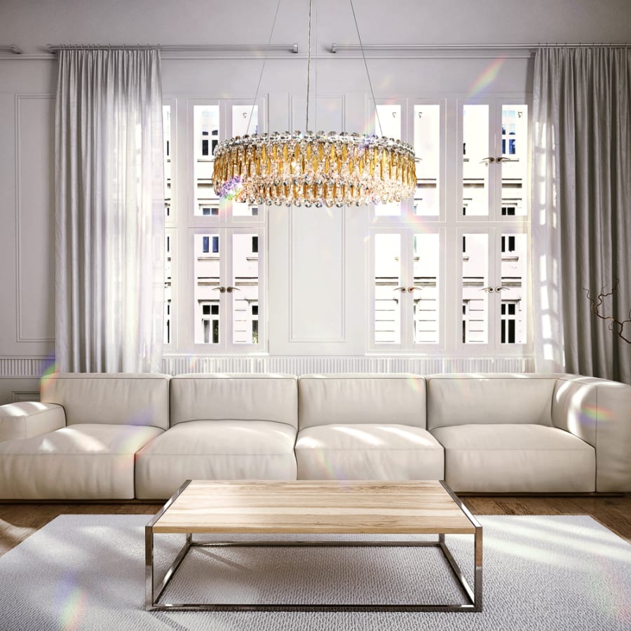 Schonbek Sarella 12 Light 24" Wide Crystal Pendant with Heritage Crystals