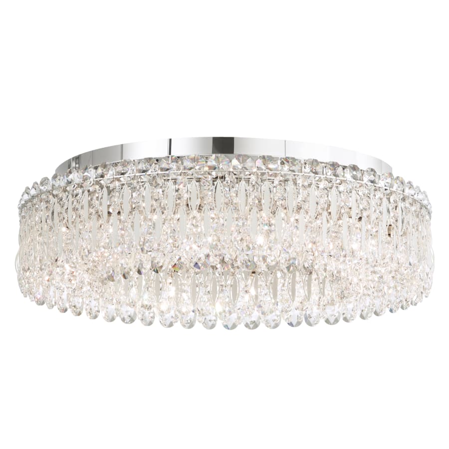 Schonbek Sarella 12 Light 24" Wide Flush Mount Drum Ceiling Fixture with Heritage Crystals