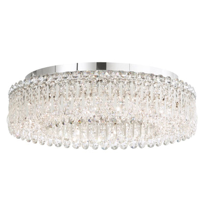 Schonbek Sarella 12 Light 24" Wide Flush Mount Drum Ceiling Fixture with Heritage Crystals